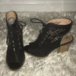 Black Lace Up Heels
